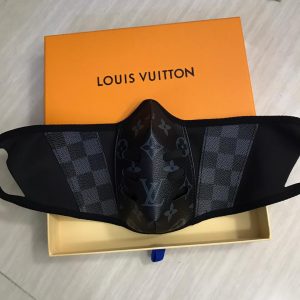 Luxurious LV Face Mask- BLACK & GREY CROSS HATCH CLASSIC - Mikaaa sunlight